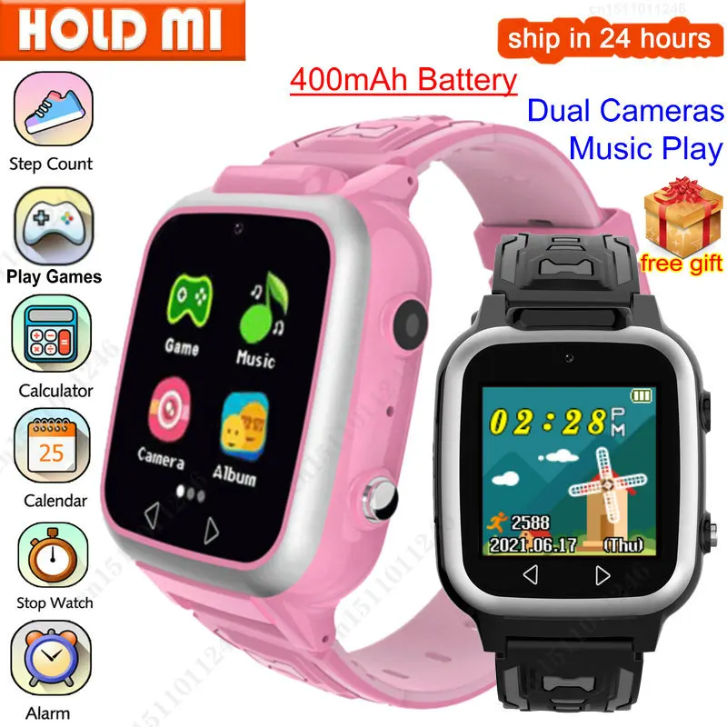 

2023 New Kids Smart Watch Music Game Pedometer Dual Camera Children MP3 Recording Smartwatch Baby Watch Gift for Boys Girls