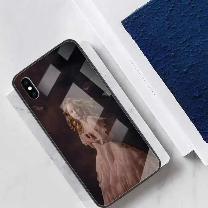 

Artis Girl Glass Phone Case Back Shell For IPhone 12 11 Pro Max Cases XR XS 7 8 Plus Cover Accessories Carcasa