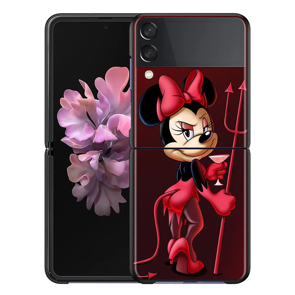 cover for samsung galaxy z flip 6 7 flip3 5g black pc hard phone case segmented protect coque red mickey minnie free global shipping