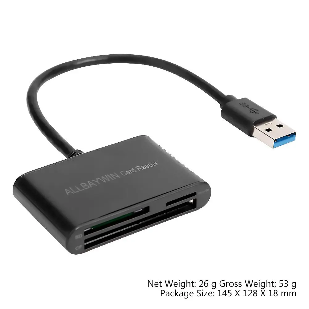 Высокоскоростной мини-кардридер USB3.0 с поддержкой горячей замены надежный 3 в 1