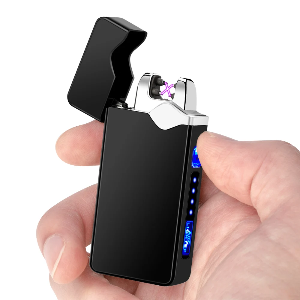 Электрическая двухдуговая Зажигалка USB перезаряжаемая ветрозащитная