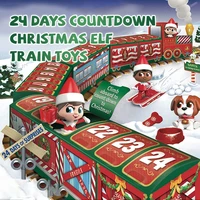 1 set cartoon christmas elf train toys paper train toys 24 day surprise christmas train blind box christmas gifts for children
