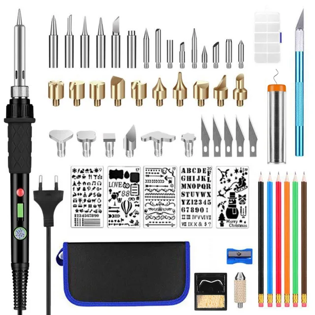 Дровяной печи набор для ногтей резьба пирография ручка комплект 60 Вт