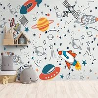beibehang custom space astronaut rocket planet satellite wallpaper for childrens room tv background mural home decor wall paper