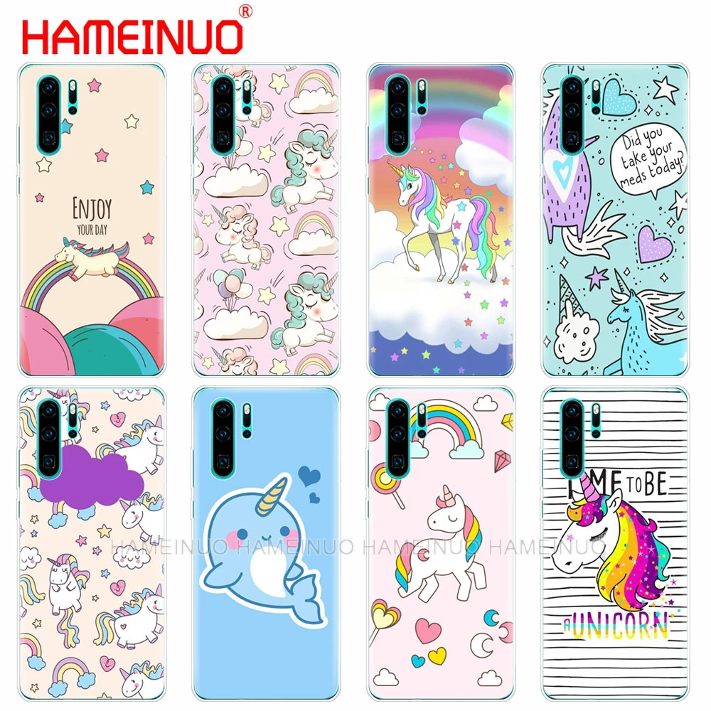 Силиконовый чехол для телефона huawei P30 PRO LITE P SMART 2019 plus p smart Z p20 lite Единорог на