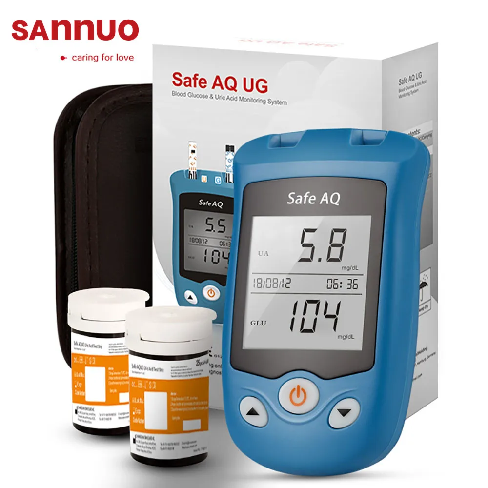 

Sannuo 2 IN 1 Uric Acid Blood Glucose Meter Medical Devices Glucometer Kit Diabates Gout Tester Test Strips for Home Pregnant