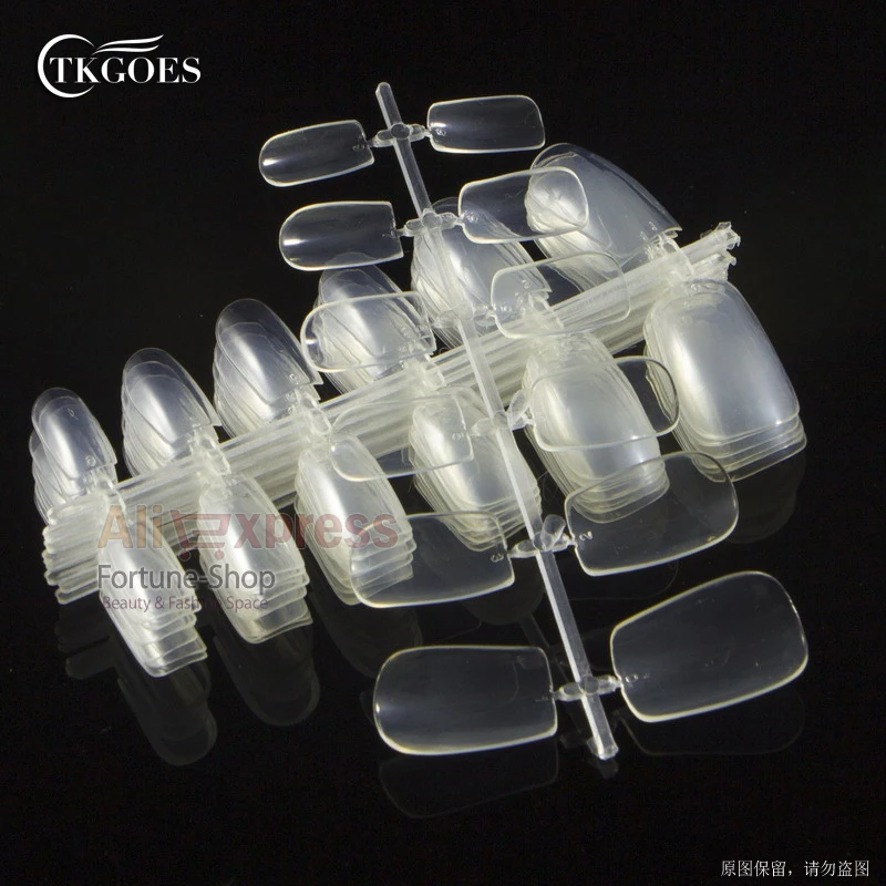 120 шт. в упаковке прозрачные квадратные накладные ногти с полным покрытием 10