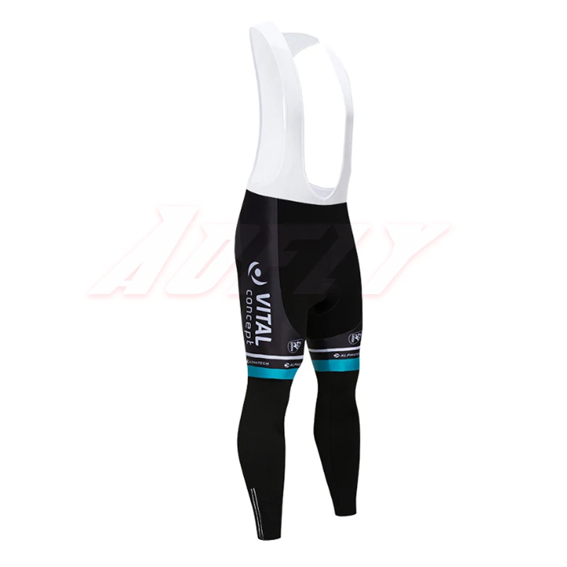 Breathable white bib Новая команда VITAL Велоспорт Джерси нагрудники брюки набор Ropa Ciclismo мужские зимние термо флис pro велосипедная куртка Майо Одежда Белый Черный - Цвет: Breathable white bib