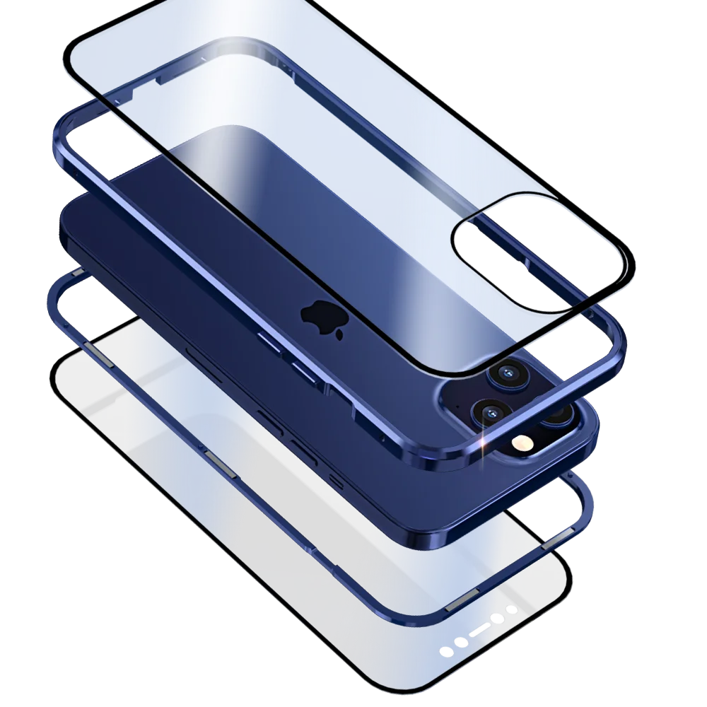Роскошный 360 металлический 9H закаленное стекло iphone 12 чехол для телефона 12mini 12pro max