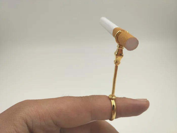 Элегантный женский держатель для сигарет Sceptre кольцо (золотистый серебристый)