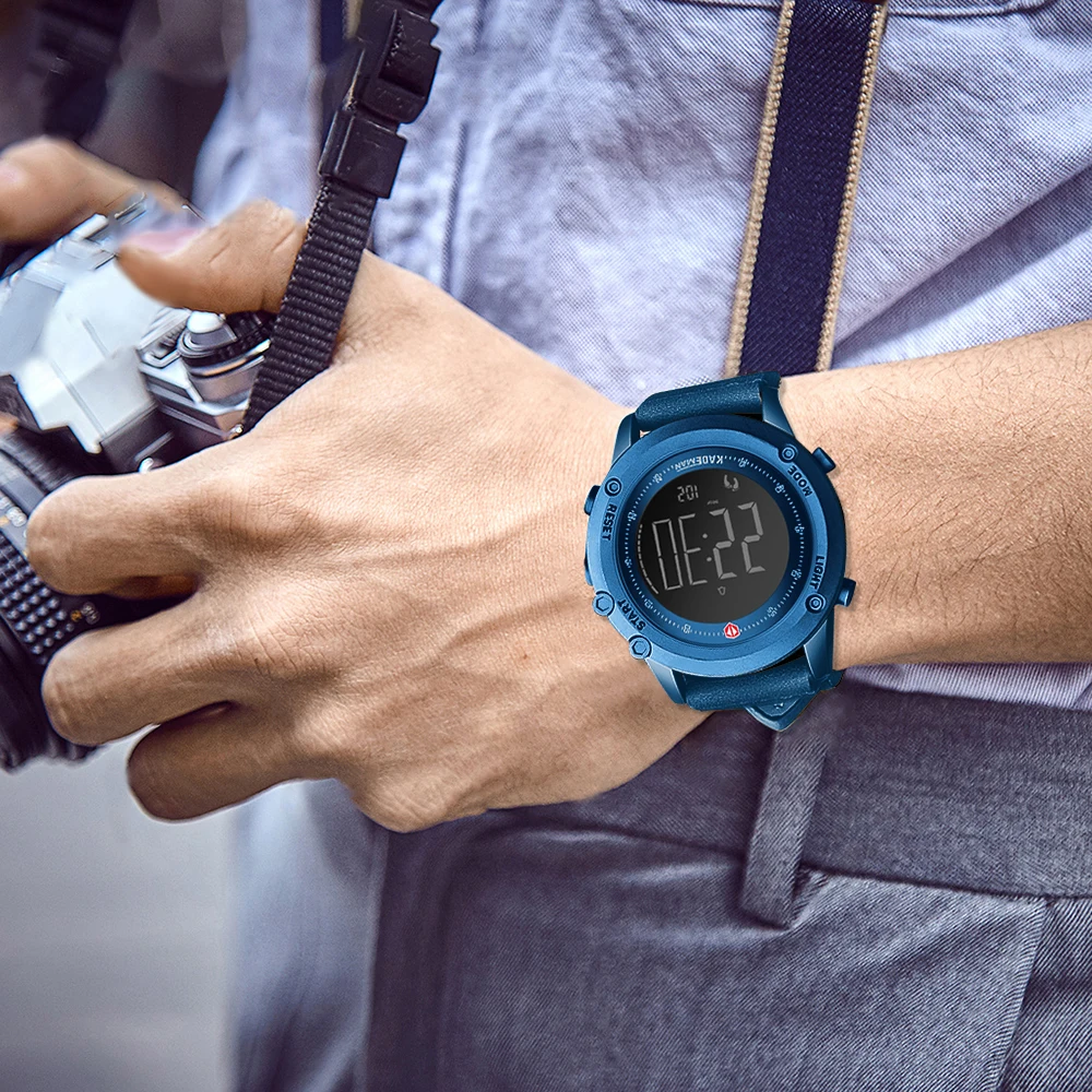 Часы наручные KADEMAN мужские с кожаным ремешком люксовые брендовые