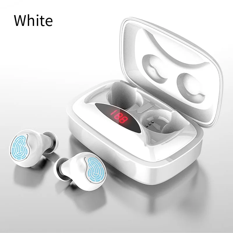 White TWS 5,0 3D Bluetooth наушники гарнитура беспроводные наушники спортивные наушники мобильный телефон для huawei iPhone samsung - Цвет: White