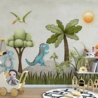 Пользовательские фотообои 3D мультфильм Динозавр дерево свежий фон для детской спальни настенные бумаги роспись Papel De Parede Infantil