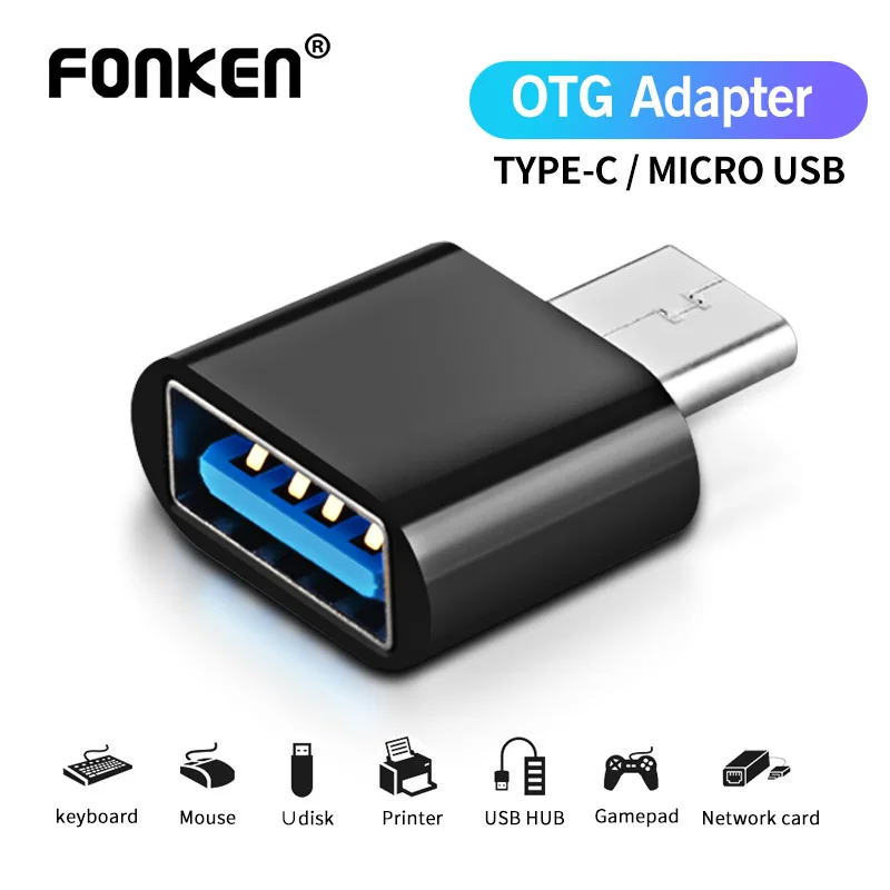 

FONKEN USB C OTG Adapter For Macbook Xiaomi Type C Converter Micro USB Android Phone OTG Cable For Keyboard Laptop Accessories