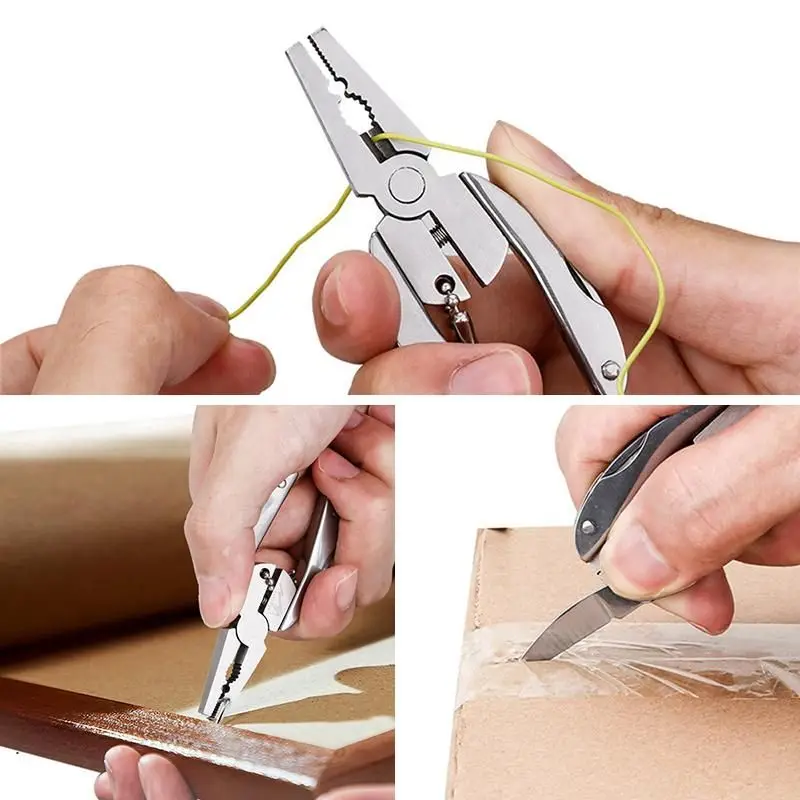 Нержавеющая сталь открытый Портативный многофункциональные плоскогубцы Ножи