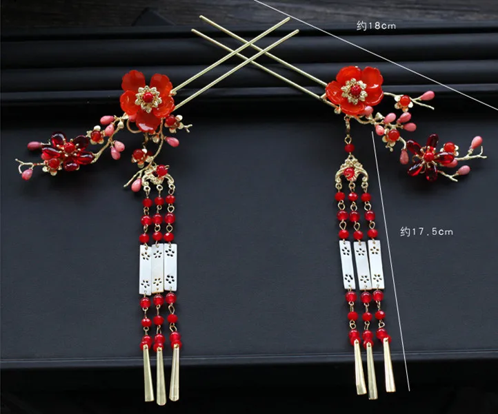 JaneVini роскошный китайский старинный свадебный красный цветочный бисерный