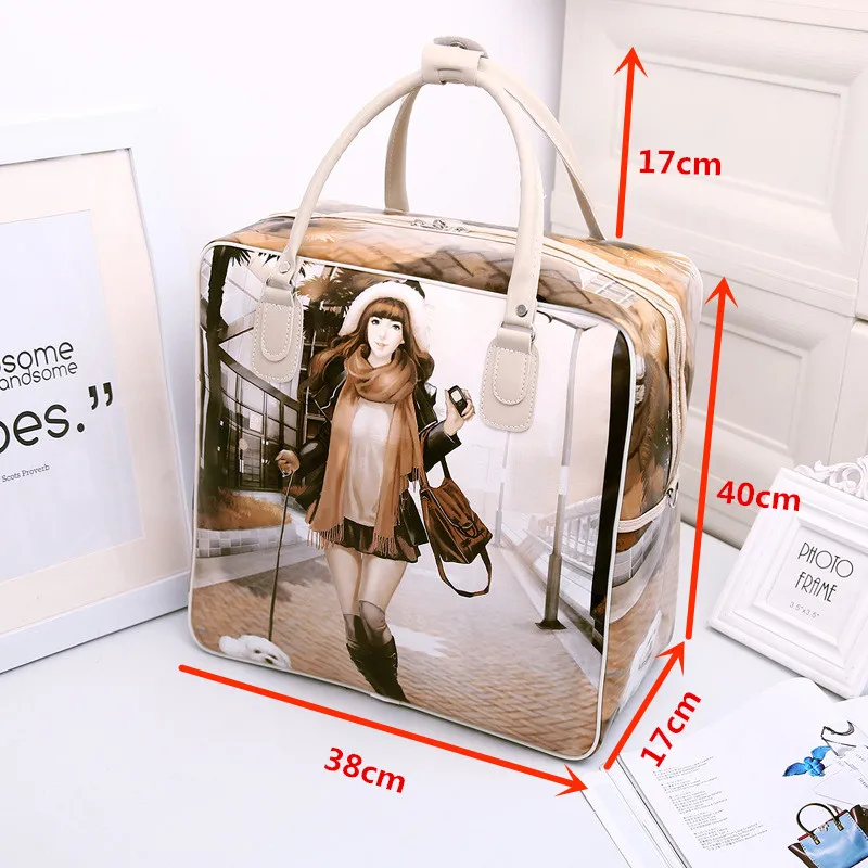 Дорожная сумка из искусственной кожи для женщин и девочек милый вещевой мешок на