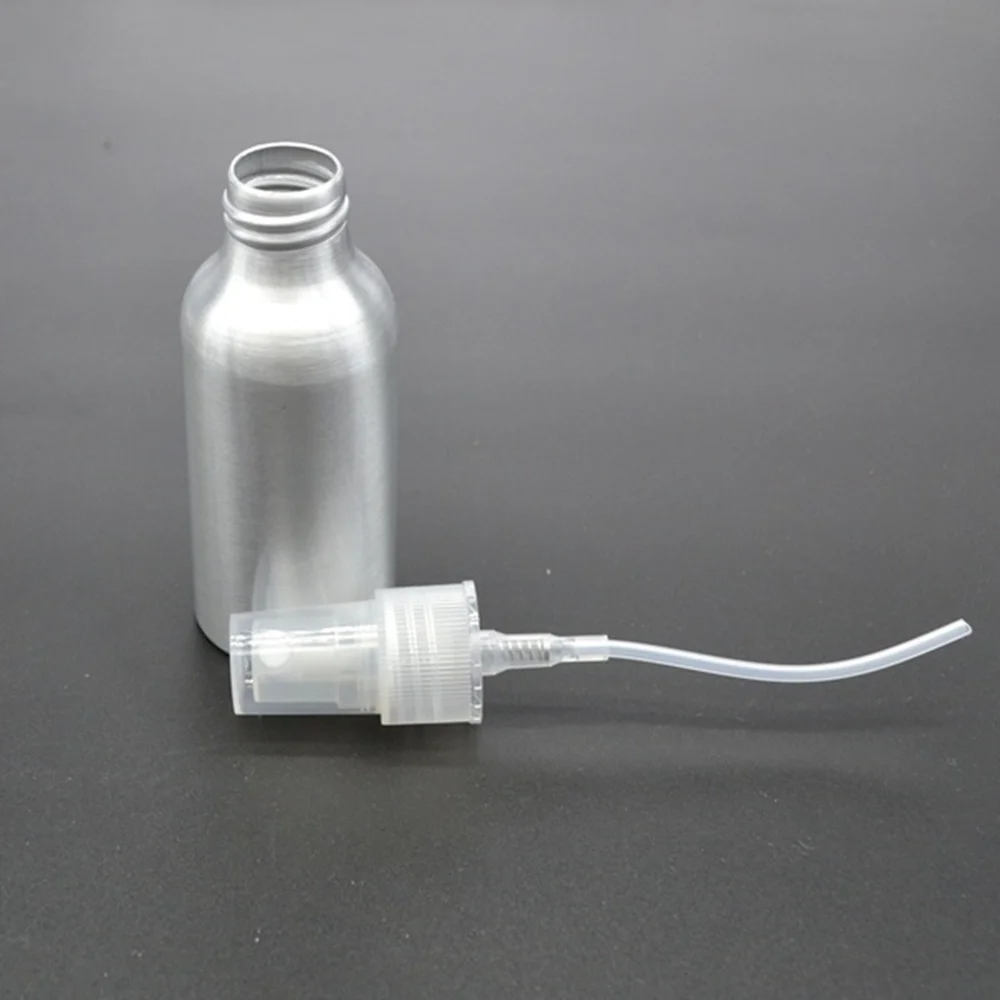 

50pcs Spray Bottle Empty Aluminum Bottles Travel Atomizer Nozzles Sprayer Refillable Cosmetic Metal Packaging Container 50ml