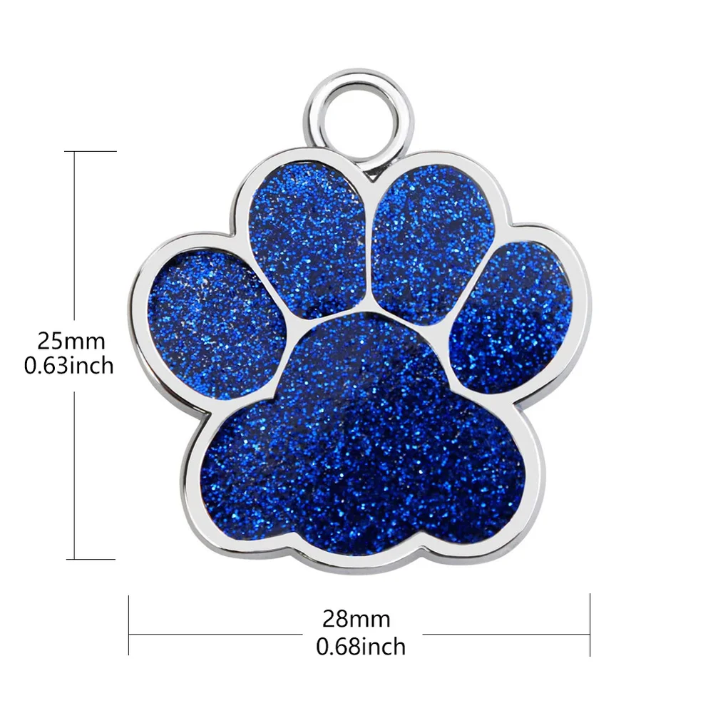 

Puppy Pet ID Name Collar Tag Pendant Pet Accessories Paw Glitter Pendant Personalized Dog Cat Tags Pet Accessories