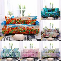 gouache floral elastic sofa cover all inclusive stripe flowers couch covers living room l shape corner colorful sofa slipcovers