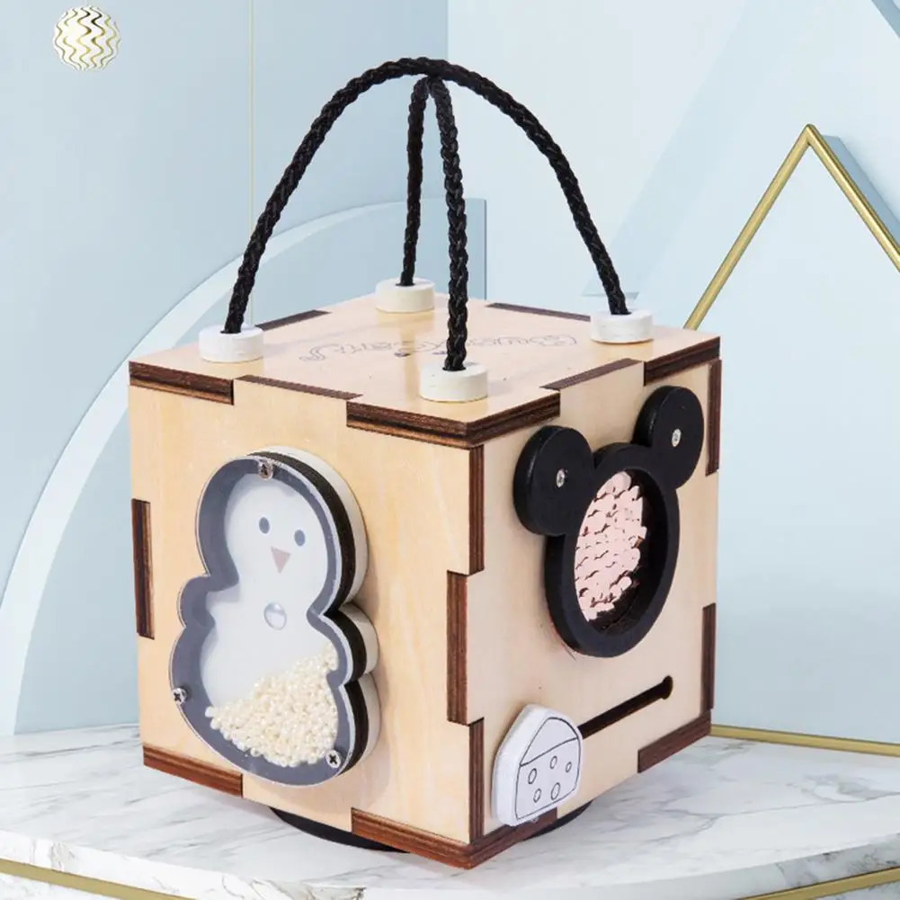 

Деревянная игрушка-пазл с блокировкой для детей, игрушка для раннего обучения, доска для учебы, детская двухсторонняя коробка с блокировкой...