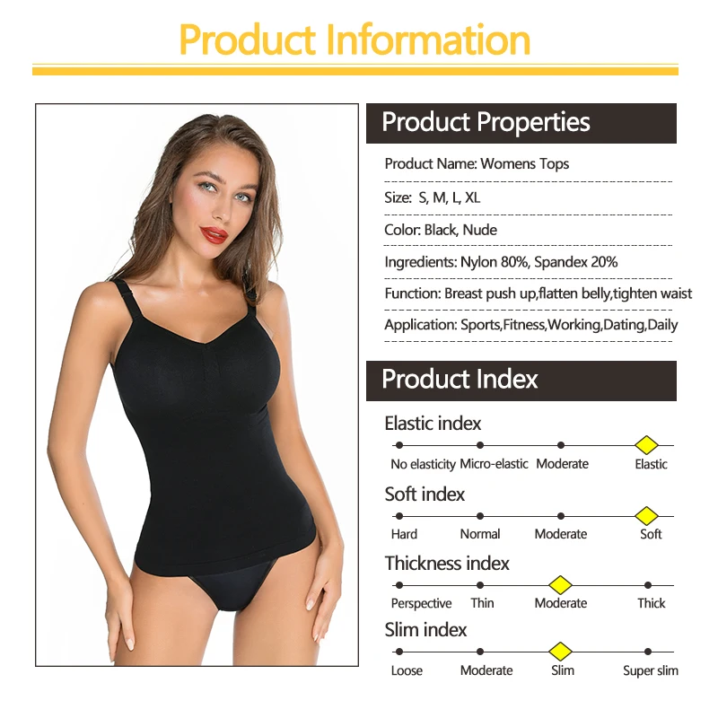 VASLANDA Women Camisoles Tank Tops Tummy Control Body Shaper Strapless Shapewear Sexy V-neck Crop Top Mujer Waist Trimmer Shirt