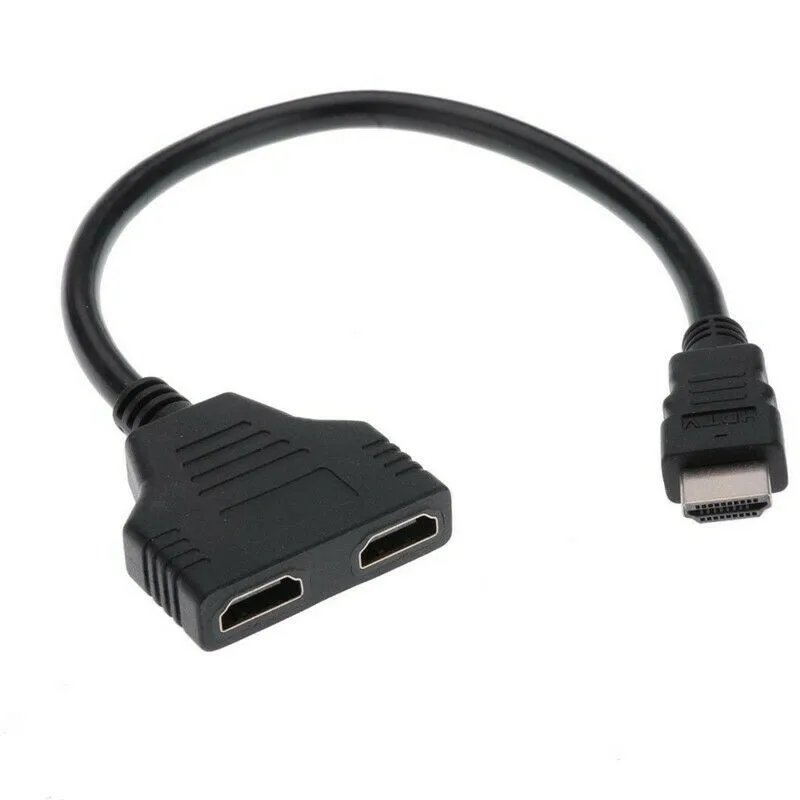 HDMI сплиттер 1 вход штекер на 2 выходных порта Кабельный адаптер преобразователь