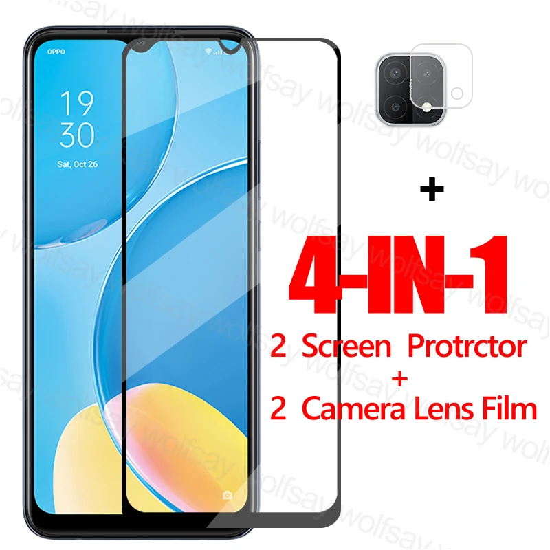 

Full Glue Glass For OPPO A15 Screen Protector For OPPO A15 A53 A32 A33 Realme 7 Pro Tempered Glass Protective Film For OPPO A15