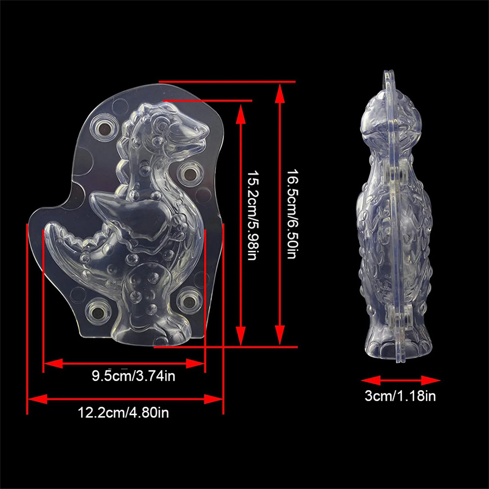 

Acrylic 3D Dinosaur Shape Mould Polycarbonate Chocolate Mold DIY Cake Molds Wedding Birthday Cake Decorating Baking Tools