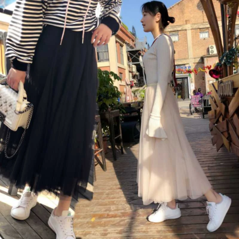 Новая Стильная осенне-зимняя бархатная утепленная юбка с высокой талией модная