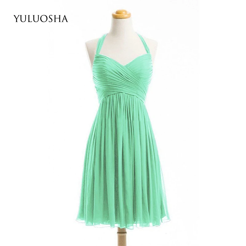 YULUOSHA сексуальные платья невесты 2020 Новые Холтер без рукавов Простой шифон сад