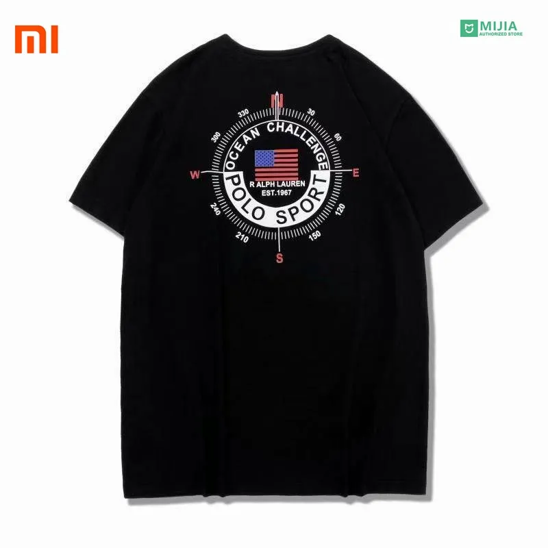 

Xiaomi mijia 4th Мужская 2021 летние классические однотонные футболки Повседневная одежда плюс негабаритных M-5XL с круглым вырезом