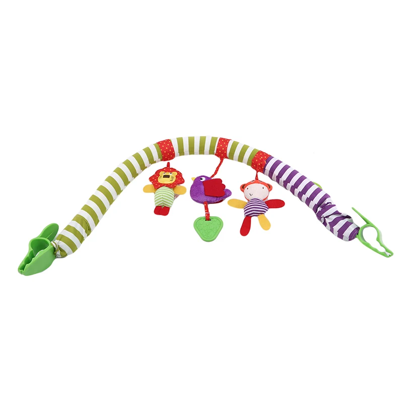 

Baby Bed Hanging Bell Clip Toddler Unisex Stroller Play Arch Rainbow Stripes Bed Clip Hanging Toy Baby Crib Pendant Rattle Toy