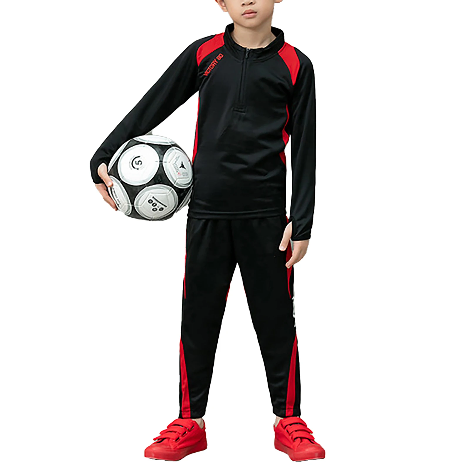 Спортивный костюм для мальчиков эластичный комплект одежды с ложным воротником