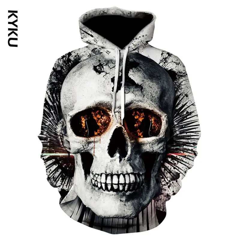 

KYKU New 2019 Custom Unisex Sweatshirt 3D Skull Printed Pullovers Hoodies Dropship Asian size S-6XL