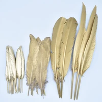 gold silver dipped goose feather duck pheasant feathers for crafts gold feathers decoration carnaval accessoires plumas carnaval