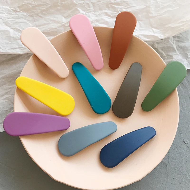 Цветные цветные заколки для волос детей матовые ярких цветов девочек аксессуары