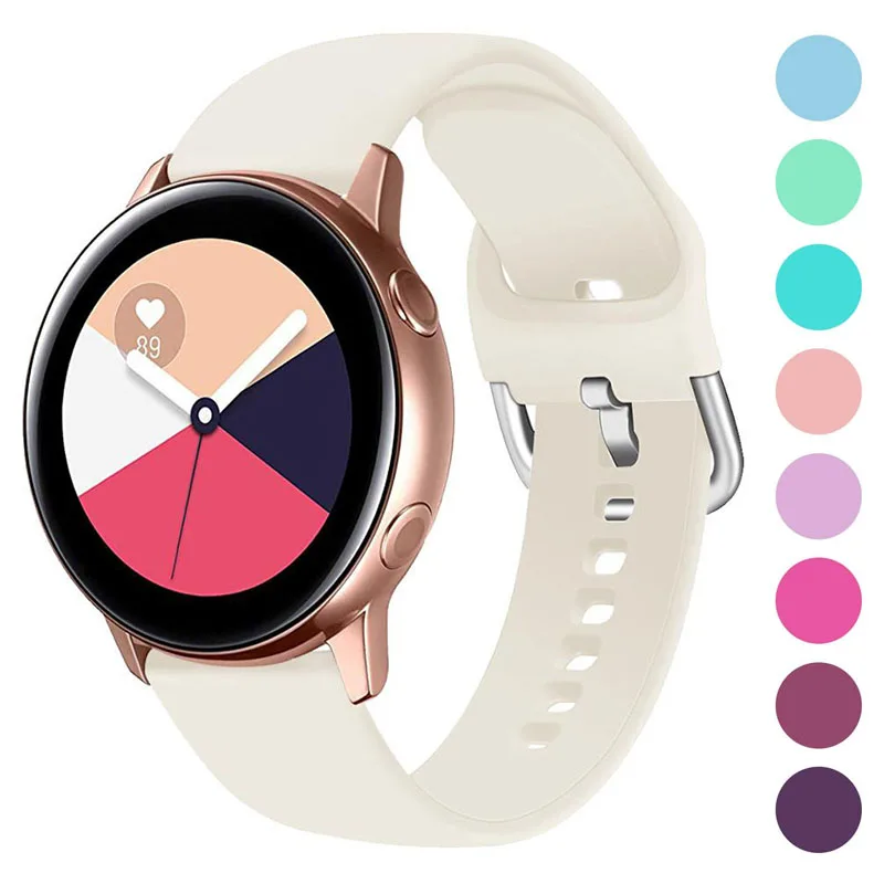 20MM 22MM Watch Band for Samsung Galaxy Watch Active 2 Gear S3 Frontier Silicone Replacement Strap for Huawei Watch amazfit bip - изображение