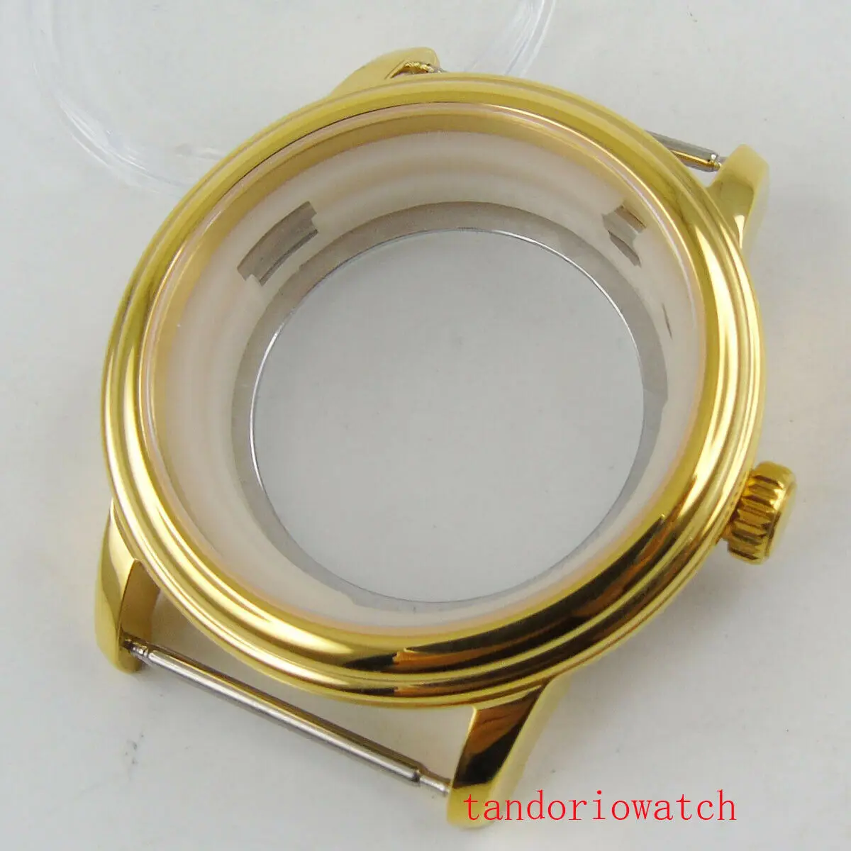 Luxury 40mm Yellow Gold Watch Case Fit for ETA 2836 MINGZHU 2813 MIYOTA 82 Series Automatic Movement
