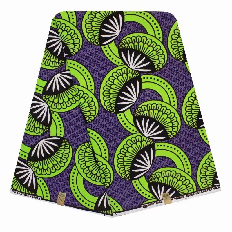 

Ankara African Wax Printed Cotton Fabric 100%High Quality Veritable Nigerian Wax Prints Fabric 6 Yards For Sewing RV12-28