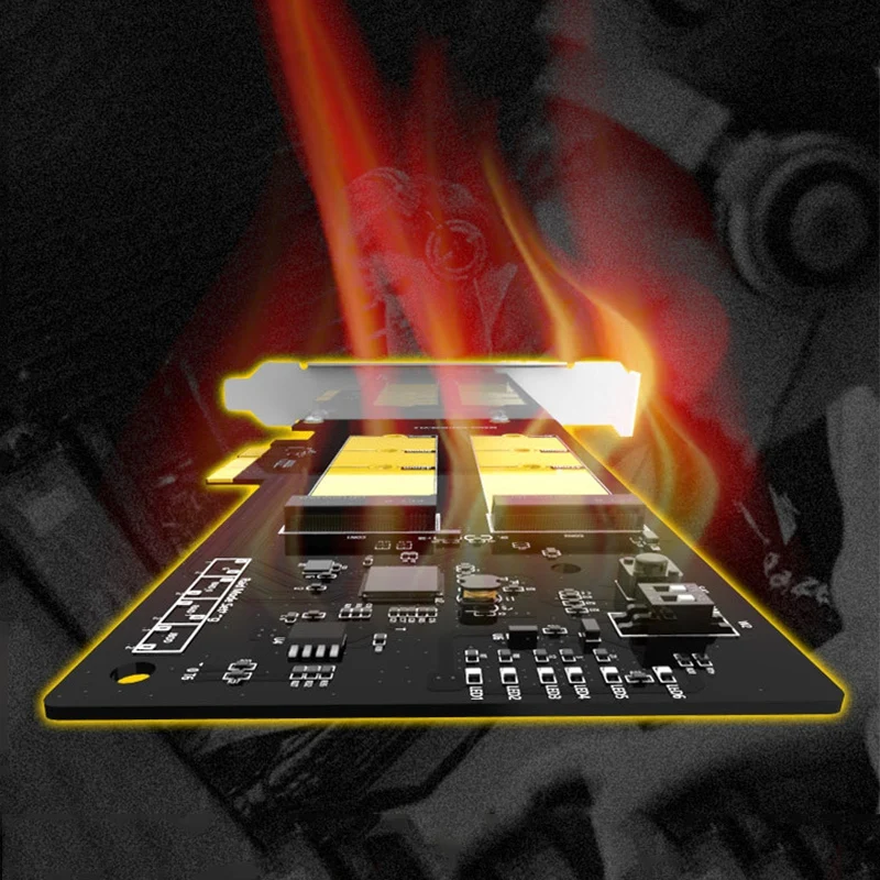 PCI Express X4 X8 X16 на M.2 Ngff двойной Ssd адаптер с Raid высокоскоростным Sata массивом внешний