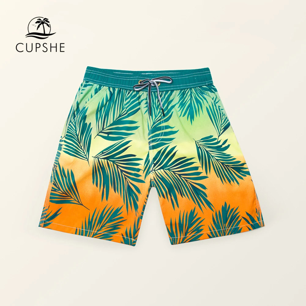 CUPSHE тропический пальмовый принт мужские бордшорты летние пляжные шорты 2019