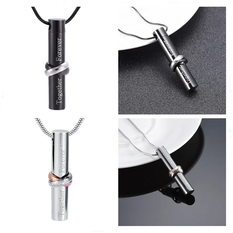 Кремации для пепла урна ожерелье ювелирных изделий из нержавеющей стали розовое