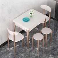 rock plate dining table and chair combination retractable folding solid wood dining table simple and multifunctional space sa