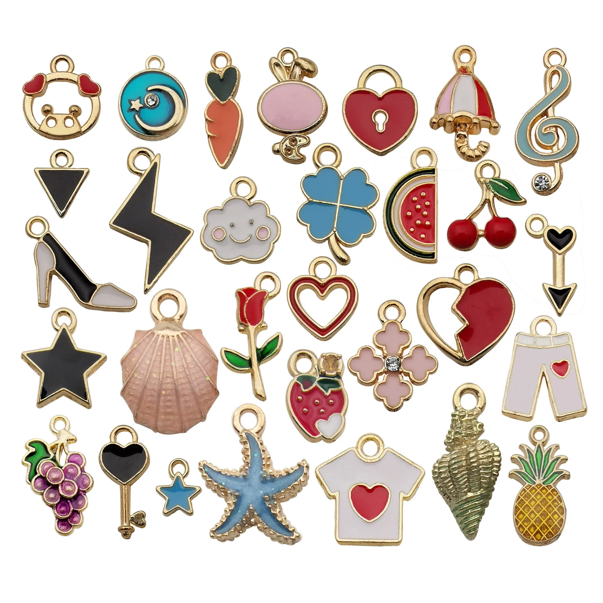 

Подвеска для изготовления ювелирных изделий, в виде фруктов, одежды, океана, для ожерелья, браслета, сережек, 30 шт.