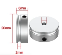 2pcs outer diameter20mm slot width2mm small miniature pulley aluminum alloy spindle u groove circular belt drive pulley