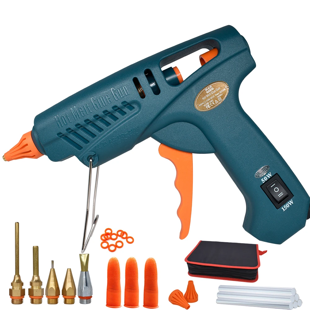 Professional Household 50W/150W Hot Silicone Gun Temperature Adjustable Glue Gun Set Leak-Proof Glue Pure Copper Nozzle Design