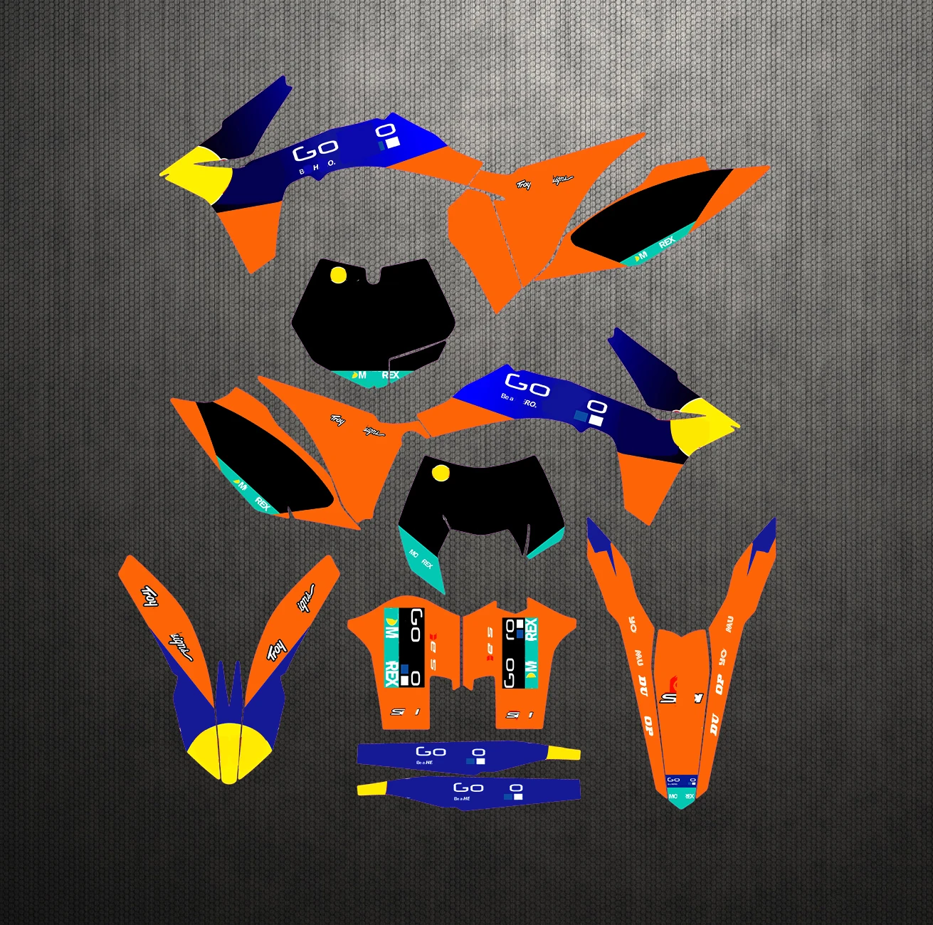 

SXF 11-12 Free Customized Motorcycle Graphics Sticker Stickers Kit Decal Orange For 125 250 300 400 450 SX SX-F 2011 2012