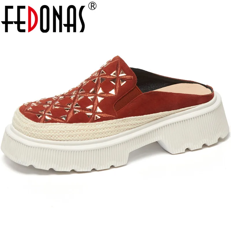 

Женские замшевые босоножки FEDONAS, с круглым носком, на платформе и платформе, Новинка лета 2021