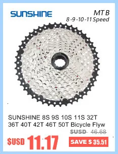 SUNSHINE 11-36T 10 скоростей MTB горный велосипед кассета маховик звездочки совместимы с SHIMANO m590 m610 m675 m780 X7